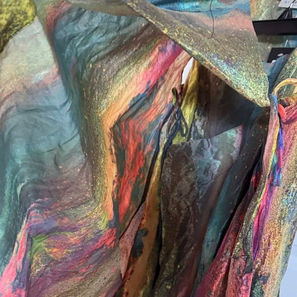 Bryn Walker women Zen Multicolor Layered Taffeta Vest and pants set - Picture 10 of 17